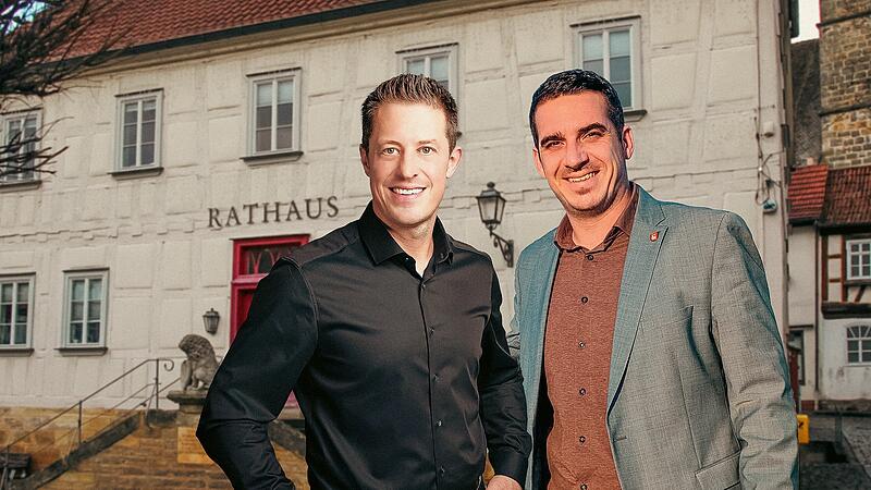 CSU-Kandidat Pascal Kellner (links) fordert Maximilian Neeb (FW) heraus, der seit 2019 Bürgermeister der Stadt Seßlach ist.