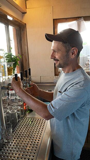 Biergarten in der Baugrube