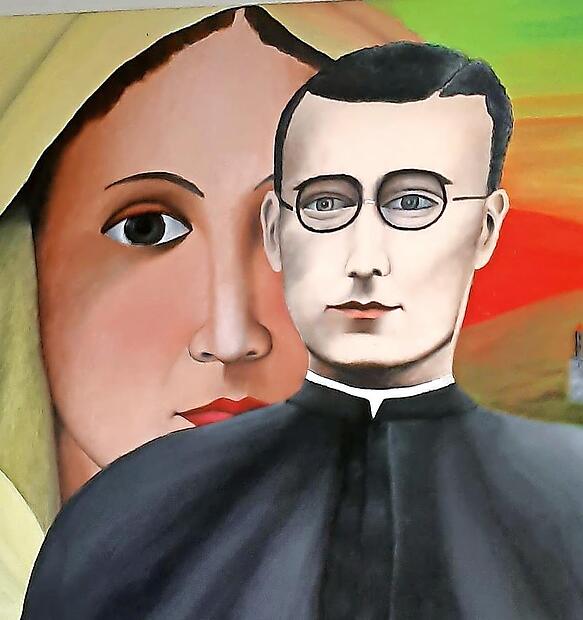 P. Franz Reinisch &ndash; Ausschnitt aus einem Gem&auml;lde im Reinisch-Haus.