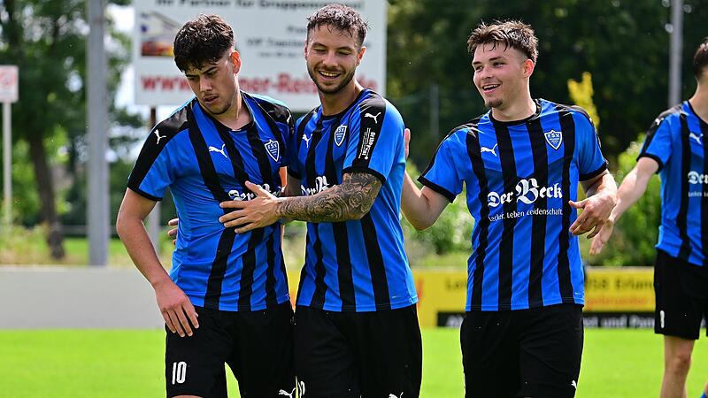 Wie viel Spektakel es ist im ersten Landesligavergleich der Geschichte zwischen dem FSV Erlangen-Bruck und dem ASV Weisendorf geben wird, h&auml;ngt ma&szlig;geblich von diesem Trio ab: Nikola Milovski (links), Ahmed Slama (Mitte) und Malik Pankey erhalten i...