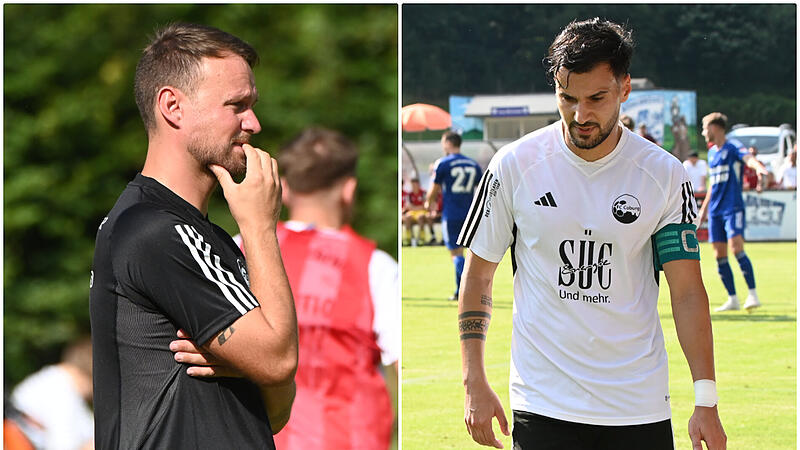 Trotz des pl&ouml;tzlichen Abgangs von Coburgs Topscorer Aykut Civelek (links) bleibt das Band der Freundschaft zum Trainer Calle Schiebel bestehen.