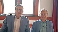 Steffen H&ouml;rtler (links) und Ulrich Kutz beim Stadtgespr&auml;ch.