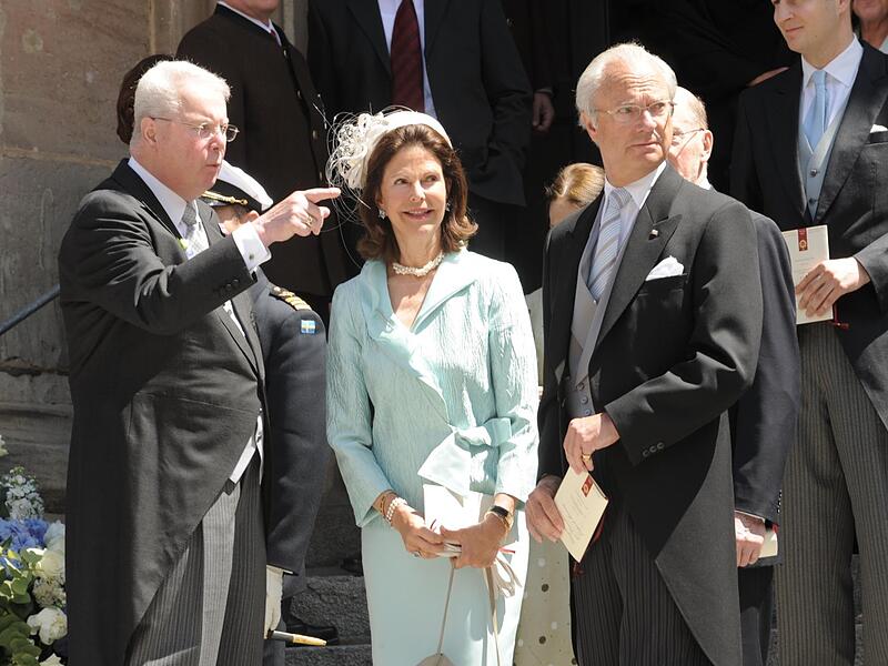 Im Mai 2009 war das schwedische K&ouml;nigspaar  Silvia und Carl XVI. Gustaf zu Besuch bei der &bdquo;Prinzenhochzeit&ldquo; in Coburg. Links im Bild: Andreas Prinz von Sachsen-Coburg und Gotha, der ein Cousin von Carl Gustaf ist.Prinz Andreas gestorben: W&uuml;rdigung durch Coburger Politik