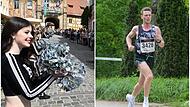 Lautstarke Anfeuerung an der Strecke: Bei bestem Wetter ist der Weltkulturerbelauf in Bamberg über die Bühne gegangen. Im Halbmarathon holte sich Gabriel Lautenschlager  (r.) von der LG Bamberg den Sieg.