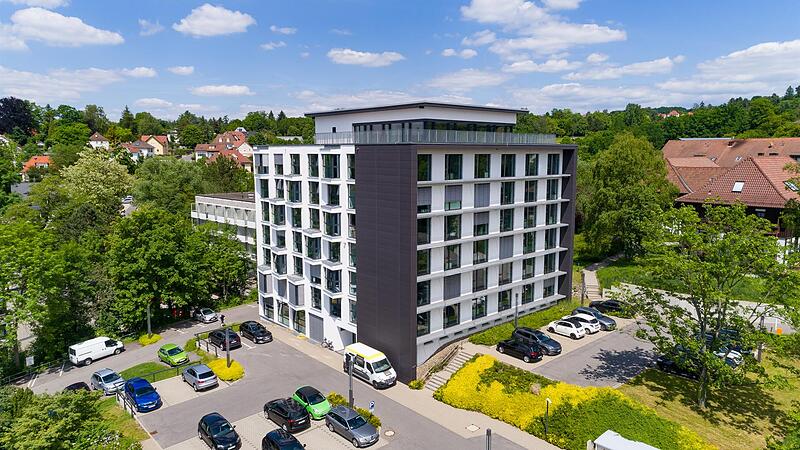 Luftaufnahme der Regiomed-Hauptverwaltung in Coburg.