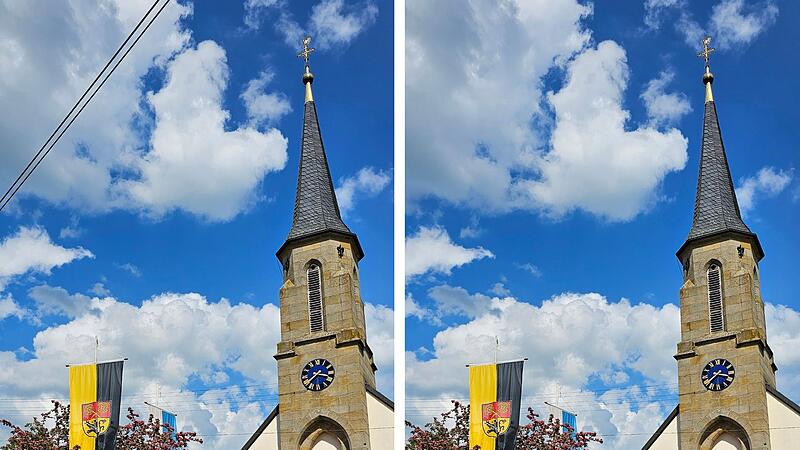 Hier wurde per Galaxy AI in der App-Galerie das st&ouml;rende Stromkabel auf dem Foto entfernt.