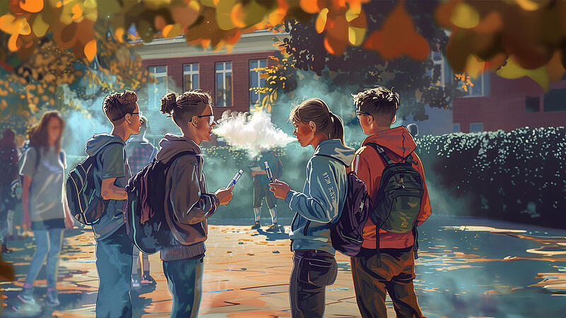 Teenager mit E-Zigaretten