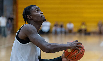 MHP RIESEN Ludwigsburg vs. BMA365 Bamberg Baskets, Basketball, easycredit BBL, Testspiel, Spielzeit 2026/2027, 29.08.2026 Trevon Scott, hier im Testspiel gegen Ludwigsburg, überragte am Freitagabend in Braunschweig.