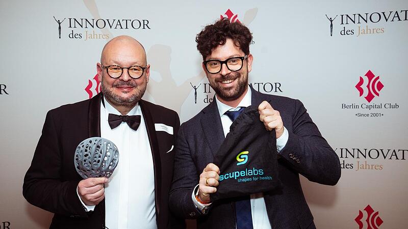 Die Gesch&auml;ftsf&uuml;hrer der imedgine GmbH freuen sich &uuml;ber die Auszeichnung: Frank Ziermann (li.) und Oliver Hofmann