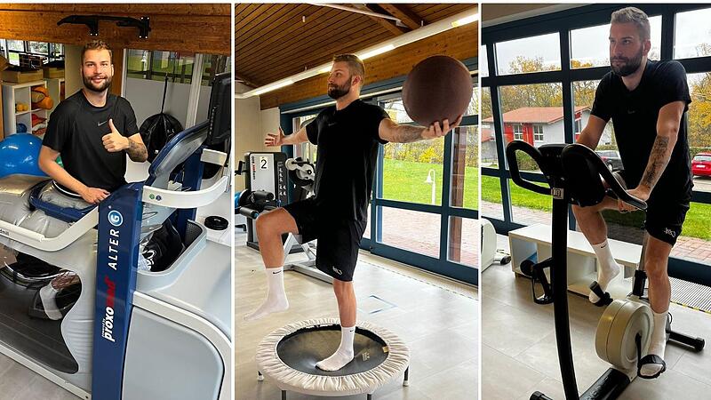 Basketballer Christopher Wolf schwitzt jeden Tag im Kraftraum bzw. bei der Physiotherapie. Basketballer Christopher Wolf schwitzt jeden Tag im Kraftraum bzw. bei der Physiotherapie.