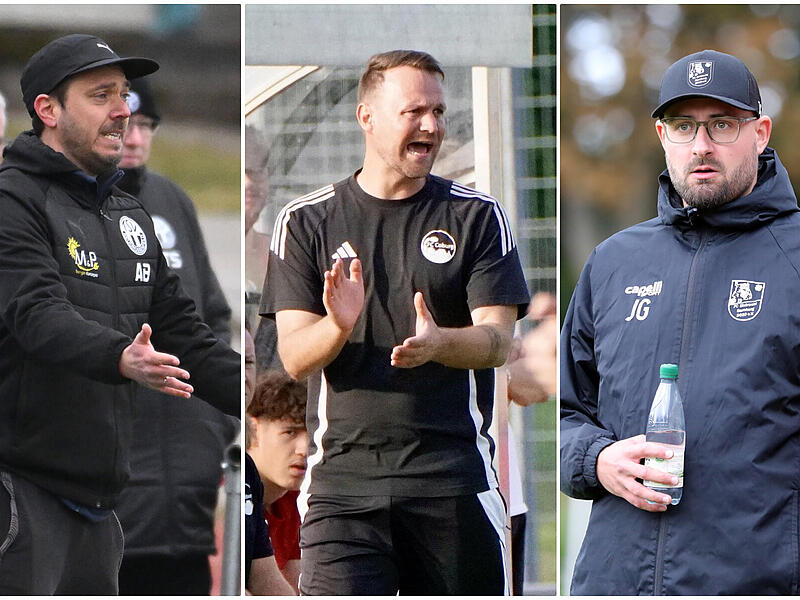 Sowohl der TSV Neudrossenfeld um Trainer Andi Baumer (links) als auch der FC Coburg mit Calle Schiebel (Mitte) und der FC Eintracht Bamberg um Coach Jan Gernlein haben beim Zuschauerzuspruch Luft nach oben.
