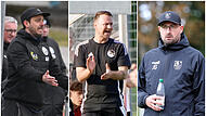 Sowohl der TSV Neudrossenfeld um Trainer Andi Baumer (links) als auch der FC Coburg mit Calle Schiebel (Mitte) und der FC Eintracht Bamberg um Coach Jan Gernlein haben beim Zuschauerzuspruch Luft nach oben.