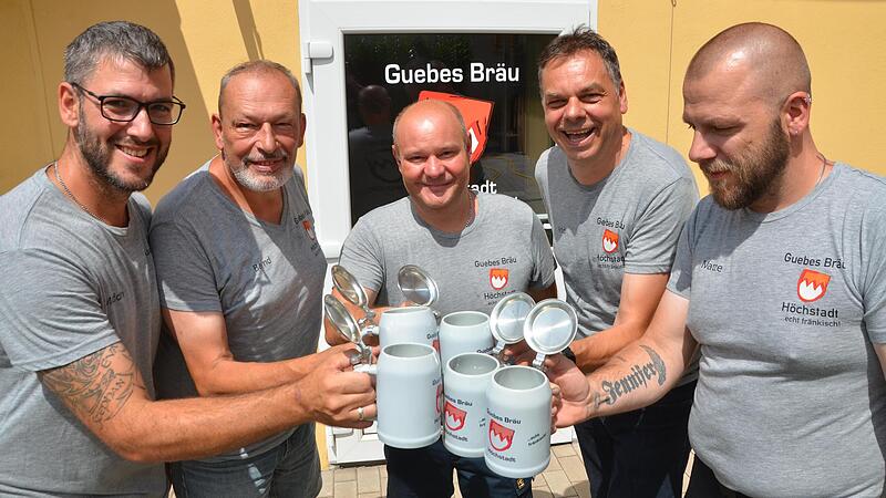 Die Freude am Bier steht bei der Guebes-Br&auml;u im Vordergrund (von links): Martin Uebel, Bernd Guthruf, Klaus Bessler, Andreas Koitsch und Matthias Ru&szlig;.
