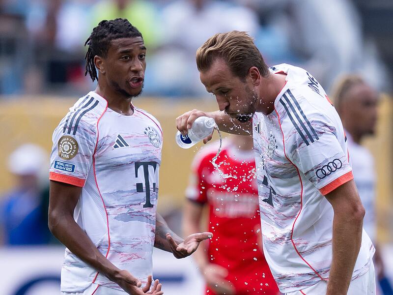 Michael Olise (l) und Harry Kane Michael Olise (l) und Harry Kane