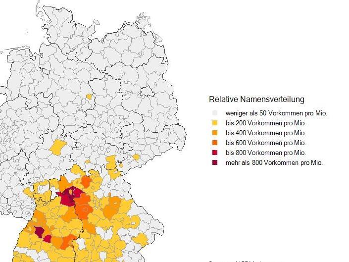 Hier tragen besonders viele Menschen den Nachnamen D&uuml;rr.