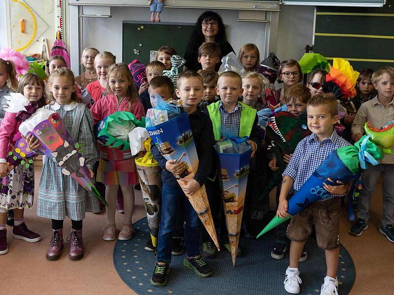 Die Erstklässer der Grundschule Thurnau2022 Schulanfang