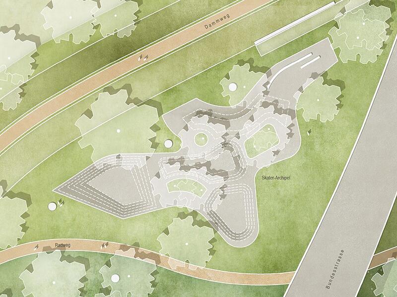 Skatepark, Pumptrack und Sportfelder Skatepark, Pumptrack und Sportfelder