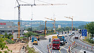 Die Baustelle an der A70 Bamberg