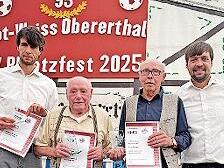 65 Jahre Mitglied: Albert Schäfer, Bruno Weigand (von links) und Heinz Nöth (nicht im Bild).