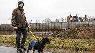 Christian Peter mit Fee  beim täglichen Spaziergang.Forchheim & Fränkische Schweiz