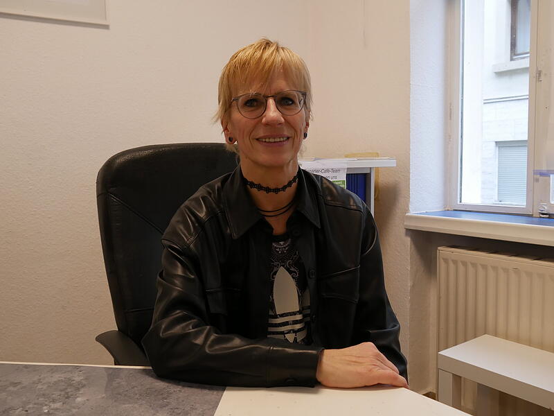 Geschäftsführerin Anja Schneider von Lachfalten in Bad Kissingen.. Geschäftsführerin Anja Schneider von Lachfalten in Bad Kissingen..
