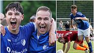 Der 1. FC 06 Bad Kissingen (l.) freut sich in der Landesliga Nordwest auf das Derby gegen den FC Fuchsstadt, w&auml;hrend mit dem TSV Burgebrach (r.) ein weiterer Aufsteiger dem Nordosten zugeordnet wurde.