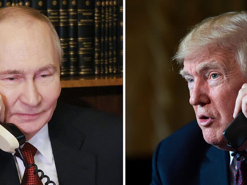 Donald Trump und Wladimir Putin telefonieren. Donald Trump und Wladimir Putin telefonieren.