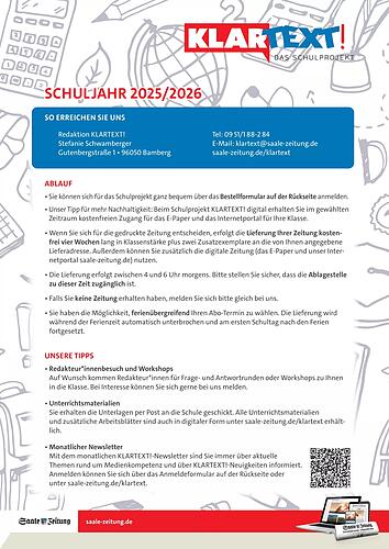 Anmeldeformular Saale-Zeitung