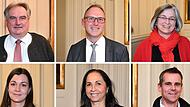 Haben den Neujahrsempfang der Stadt Bad Kissingen besucht und eine Meinung, welche Themen angepackt gehören: Hans-Jürgen Hanna (oben von links), Frank Lohmüller, Michaela Atzler, Julia Baier,  Ana Maria Benevides Werner und Markus Brandl.