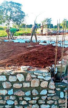 Bauarbeiten am Speisesaal.