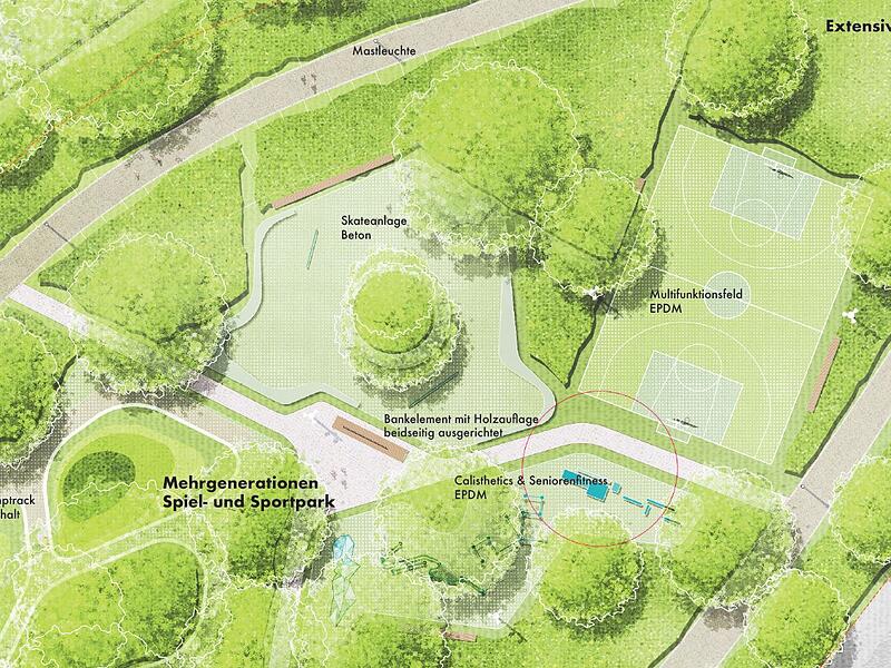 Skatepark, Pumptrack und Sportfelder Skatepark, Pumptrack und Sportfelder