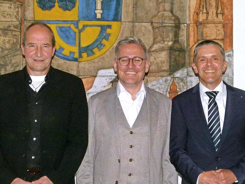 Das B&uuml;rgermeister-Trio (von links): Zweiter B&uuml;rgermeister Oliver G&ouml;ckel, Dritter B&uuml;rgermeister Elmar Schramm und B&uuml;rgermeister Andreas Lorenz.