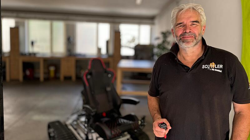 Scuttler-Erfinder Martin Ebner in seiner neuen Werkstatt.