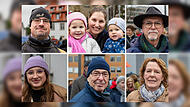 Nahmen an der Demokratie-Demo in Bad Kissingen teil: Daniel Rupp, Veronika Richler-Yazeji, Albrecht Zisler, Elisa Dacho, Klaus Reichert und Susanne Voll (von links oben nach rechts unten).