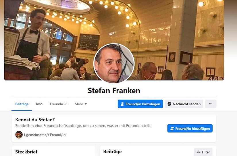 Stefan Franken: Der Stadtbekannte Fake-Account ist seit Monaten gelöscht. Doch Indizien deuten auf einen Urheber hin.