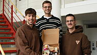 Sie tüfteln an einem Unternehmen (von links): Niklas Weber, Luis Kränzlein und Moritz Metzger.