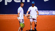Kevin Krawietz (links) und Tim Pütz stehen im Viertelfinale des Masters-Turnier in Rom.