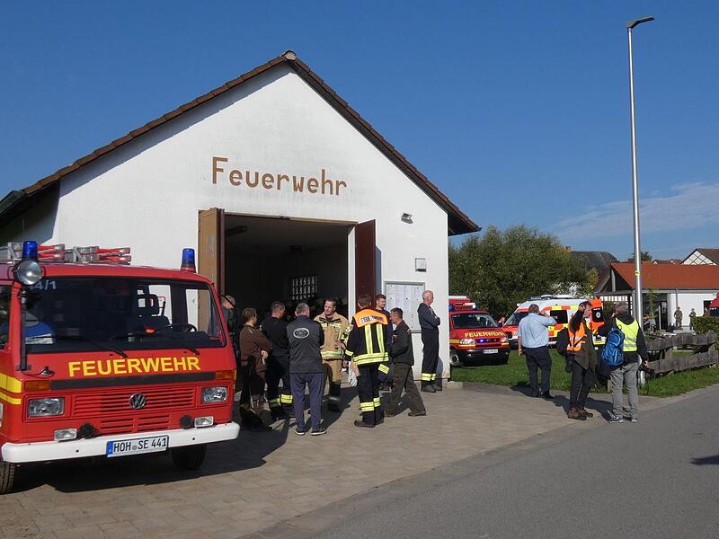 Ein Waldbrand! Ein Großaufgebot an Einsatzkräften probte bei Ditterswind den Ernstfall.