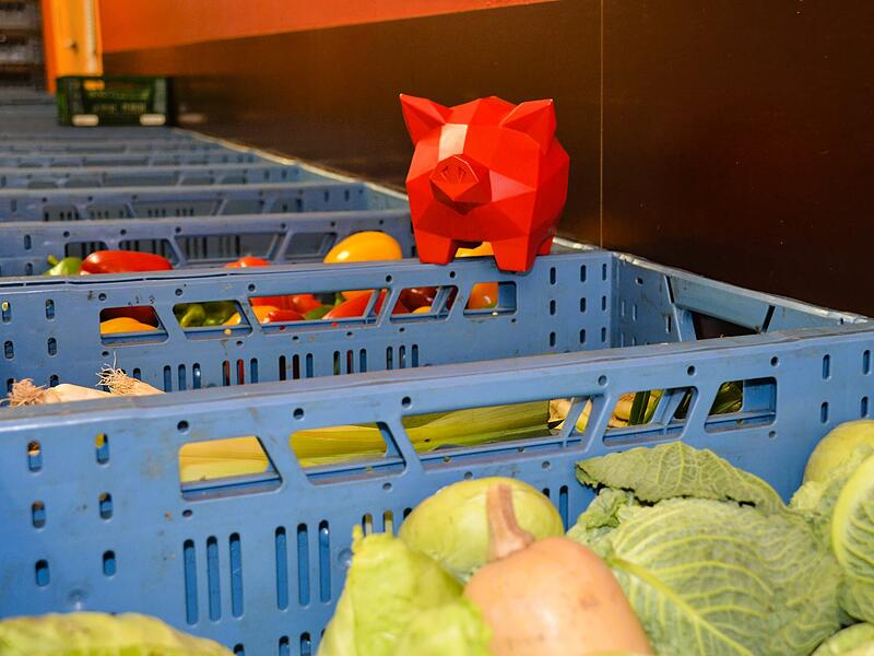 Immer für eine gute Tat bereit: Das Sparschwein von „Franken helfen Franken“.