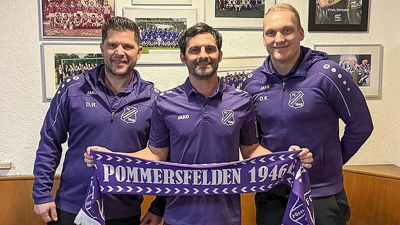 Stefan Graf-Bartilla (M.) wird ab Sommer neuer Spielertrainer des FC Pommersfelden.