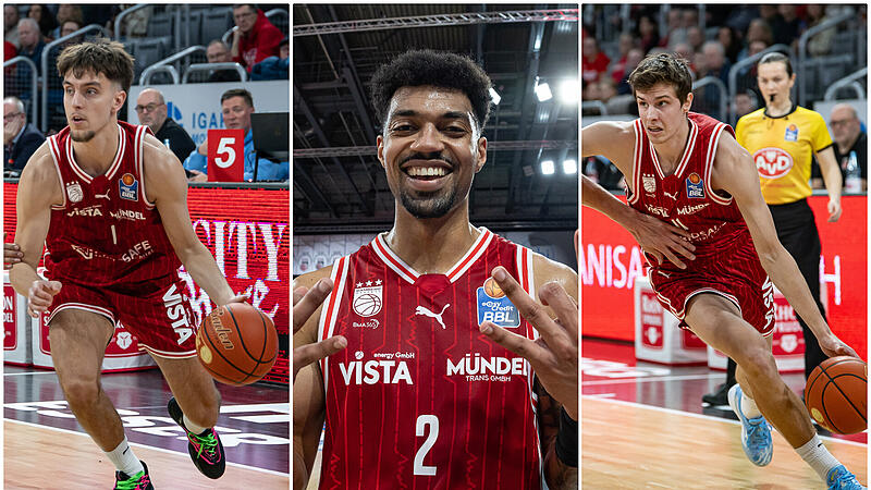 Dr&uuml;ckten dem Spiel am Mittwochabend in unterschiedlichen Phasen ihren Stempel auf: Zach Ensminger (links), Ibi Watson (Mitte) und Richard Balint.