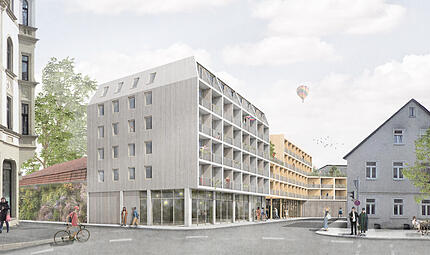 Im ehemaligen Geb&auml;ude der Wohnbau in der Heiligkreuzstra&szlig;e in Coburg soll &bdquo;Junges Wohnen&ldquo; entstehen. Im Erdgeschoss ist eine Kindertagest&auml;tte geplant.