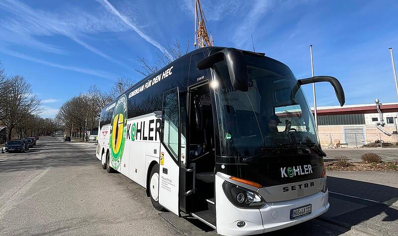 Höchstadt Alligators bei den Hannover Scorpions: Bus fährt los Bus HEC