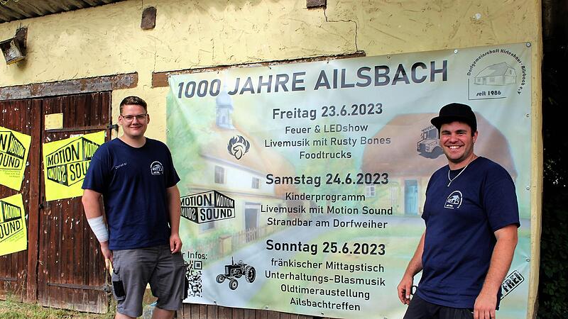 Dorfgemeinschaftsvorsitzender Sascha Link (rechts) und Christian Herzog, einer der engagierten Mitglieder des Vereins freuen sich schon auf das Festwochenende. Dorfgemeinschaftsvorsitzender Sascha Link (rechts) und Christian Herzog, einer der engagierten Mitglieder des Vereins freuen sich schon auf das Festwochenende.