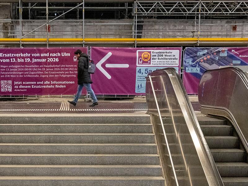 Bauarbeiten am Ulmer Hauptbahnhof