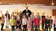 Seinen ersten Auftritt nach der Corona-Pause hatte der Kinderchor beim Familiengottesdienst der Christuskirche.