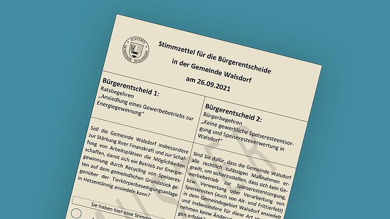 Der Stimmzettel zum Bürgerentscheid in Walsdorf