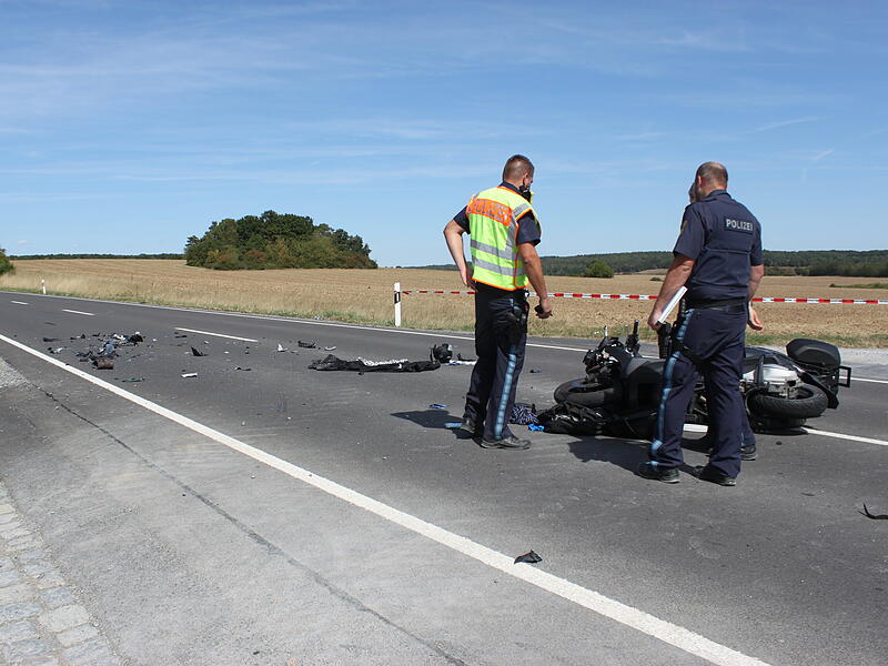 Die Unfallstelle an der St2445, auf Höhe Oerlenbach