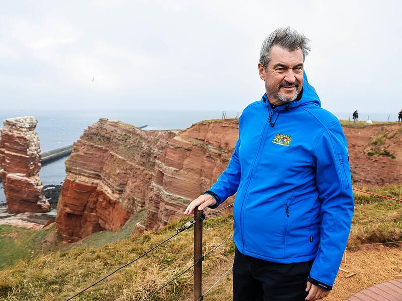 Bayerns Ministerpräsident Söder auf Helgoland