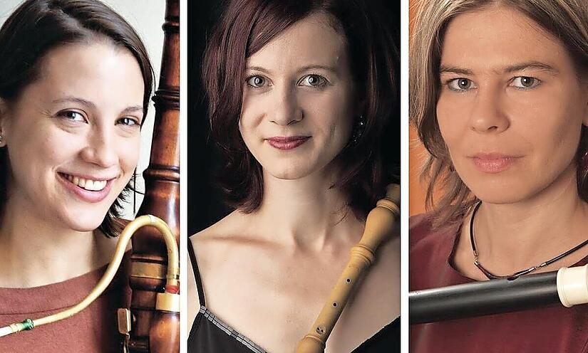 Julia Marion (Fagott), Astrid Knöchlein (Oboe) und Ulrike Hünefeld (Traversflöte/von links) sind am 15. Januar im Kronacher Kreiskulturraum zu hören.